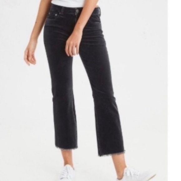 American Eagle Outfitters Pants - AMERICAN EAGLE Burn Orange HIGH RISE CROP FLARE CORDUROY PANTS SIZE 4